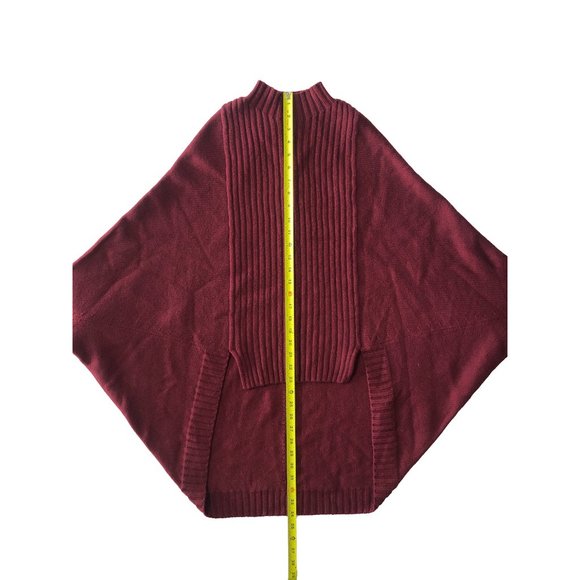 Marciano Womens Red High Neck Batwing Sleeve Cashmere Mid Long Pullover Sweater - Picture 4 of 8